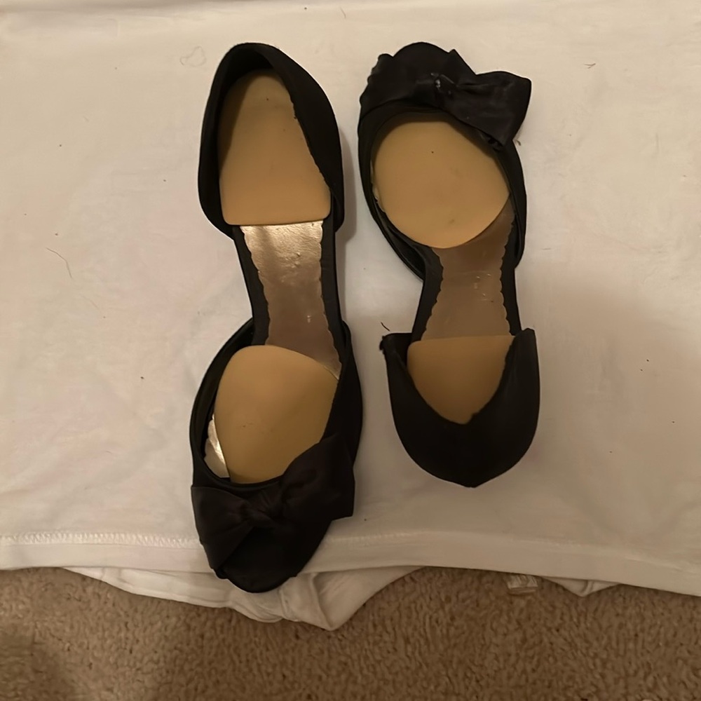 Size 7 Flonl black bow heels for dinner dancing and many many occasions